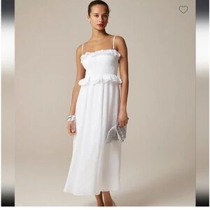 NWT J.Crew White Ravenna Dress in Ramie